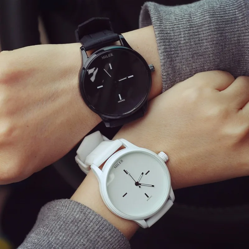 2018 Черный и белый кварцевые часы бренд Для женщин часы любителей желе Повседневное Часы Relogio Feminino часы Для женщин