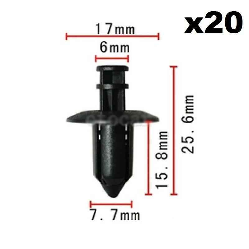

20x Fastener Push Type Cowl Retainer Clip For Honda Acura 18x16x8 91505-SL0-003