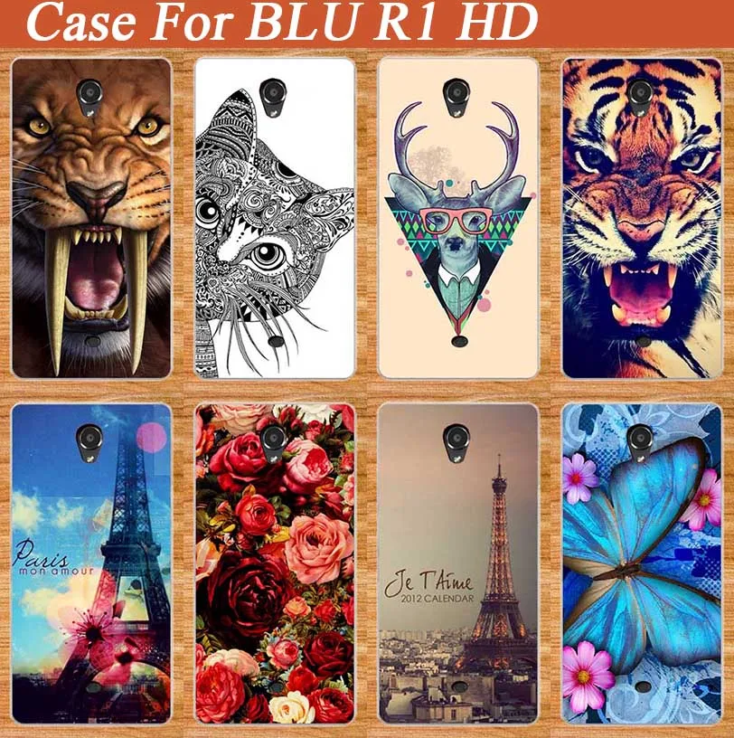 Чехол для BLU R1 HD чехол сделай сам с УФ рисунком цветной тигр филин Роза мягкий из