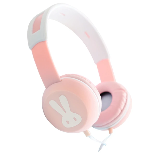 Cute Rabbit Headband Stereo Headphones w/ Microphone Portable Wired Headset for Kids Girls