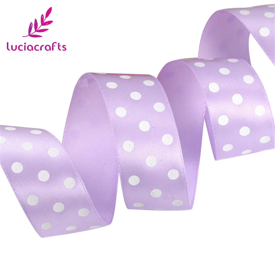 Lucia crafts 1 ''25 мм точечный узор печатная Рождественская атласная лента DIY шитье и бант для волос украшения ремесла 5 ярдов/партия T0205