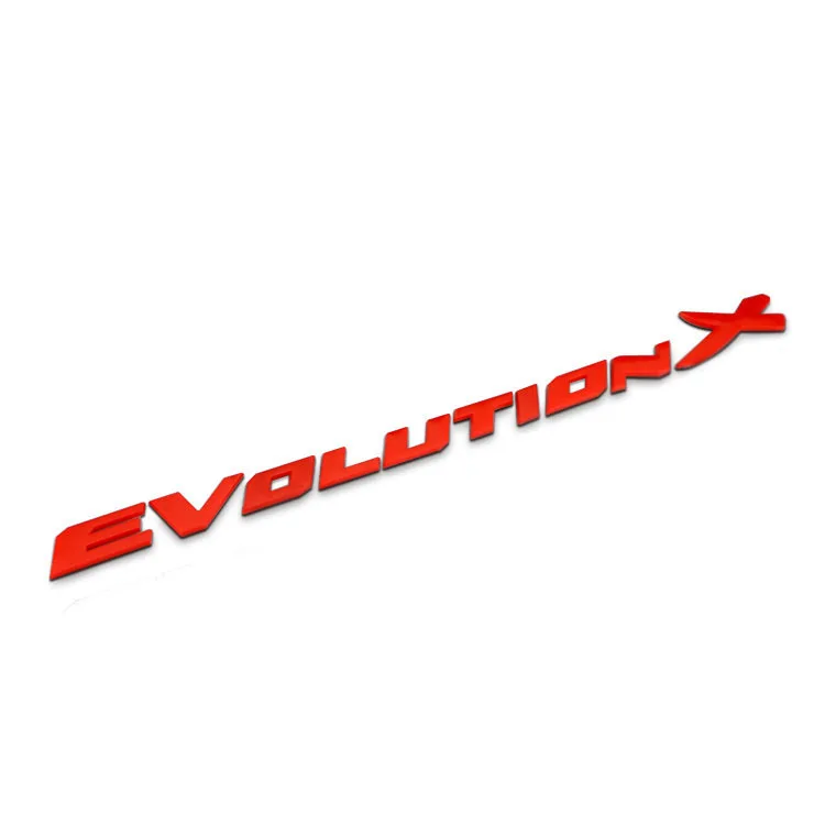 Буквы Evolution X, АБС-пластик, автомобильный Стайлинг, эмблема, значок, автомобильная установка, багажник, 3D наклейка, наклейка для Mitsubishi Lancer EVO - Название цвета: Красный