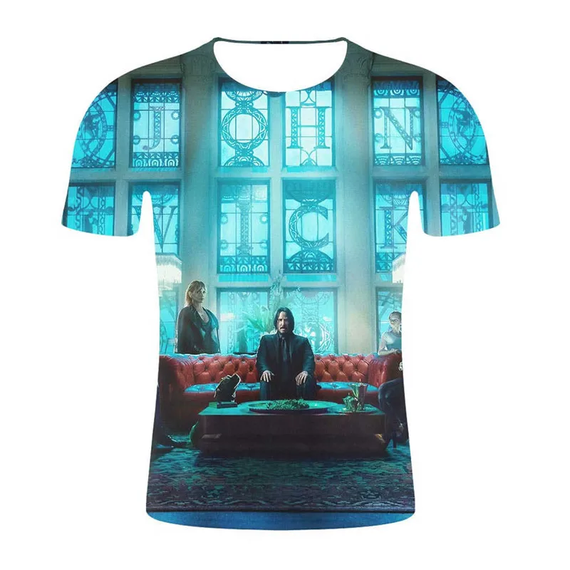 

John Wick the Boogie Man Movie 3d print John Wick: Chapter 3 - Parabellum t shirt o-neck short Keanu Reeves Killer T-Shirt XXXXL