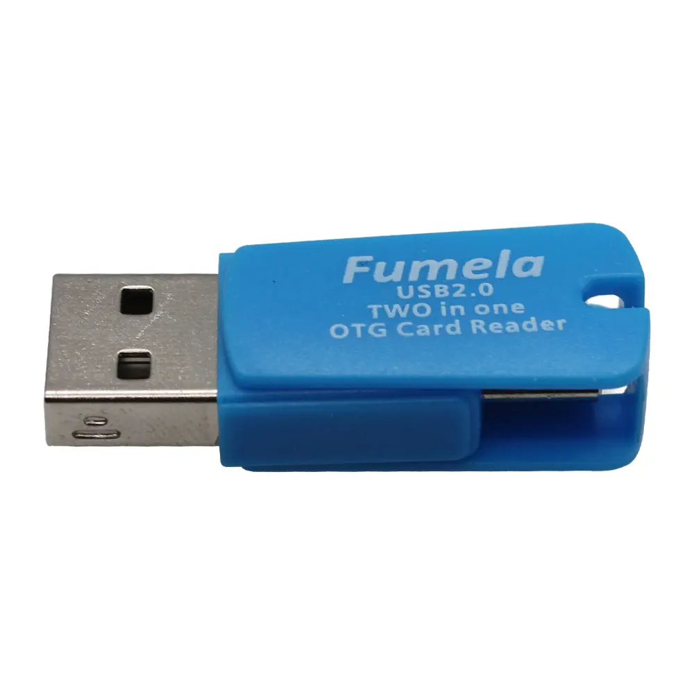 2 в 1 USB 2,0 и TF/Micro Female к Micro USB Мужской OTG кардридер адаптер синий