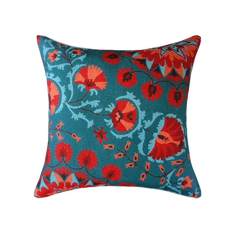 RUBIHOME European American Style Plant Red Leaf Design Decorative Cushion Cover Throw Pillowcase Home Decor Sofa Seat