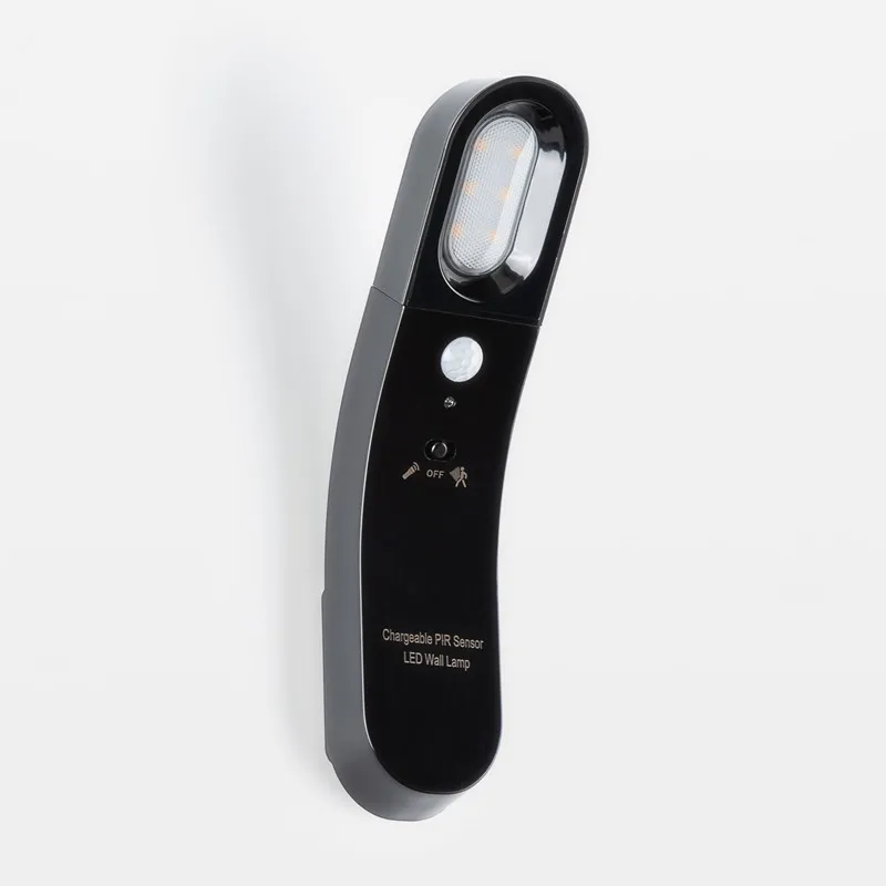 PIR датчик движения светодиодный настенный светильник USB DC5V заряжаемый 1800mAh Крытый Современный Ночной свет черный/белый портативный фонарик luminaria