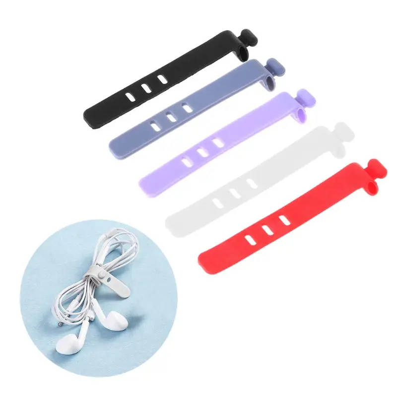 

4Pcs Silicone Cable Winder Earphone Data Line Mouse Keyboard Cable Cord Organizer Holder Winder for Phone Computer