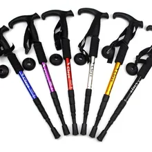 100 шт/лот регулируемые альпеншток противошоковые походы на открытом воздухе Пешие прогулки палка полюс 51 см-110 см 6 цветов