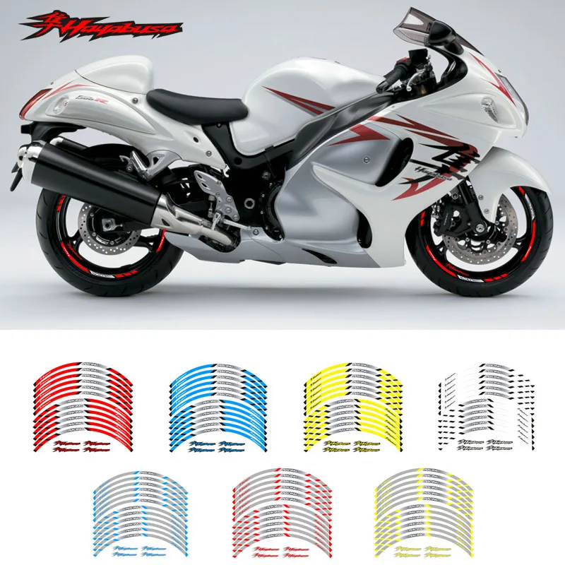 

New high quality 12 Pcs Fit Motorcycle Wheel Sticker stripe Reflective Rim For Suzuki Hayabusa