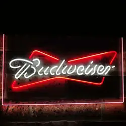 Budweiser классический пивной бар украшения подарок двойной цвет светодиодный неоновый знак st6-a2009