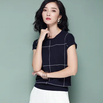 

Women short sleeve knitting woman top for spring&summer RAYON materials women blause