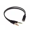 3.5 mm Black Headphone Earphone Audio Cable Micphone Y Splitter Adapter 1 Female to 2 male Connected Cord to Laptop PC ► Photo 3/6