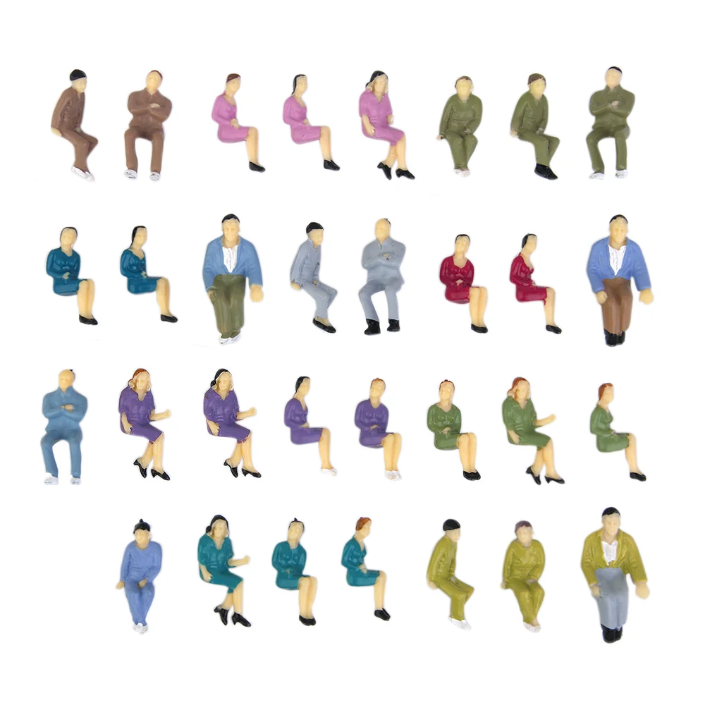 

50pcs 1:50 Scale Miniature People Model Figurines for HO O Gauge Model Train Diorama Scenery DIY Accessories