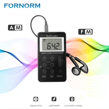 FORNORM AM FM стерео радио портативная Мини Цифровая настройка USB fm-радио цифровая частота с ЖК-дисплеем шнур и наушники