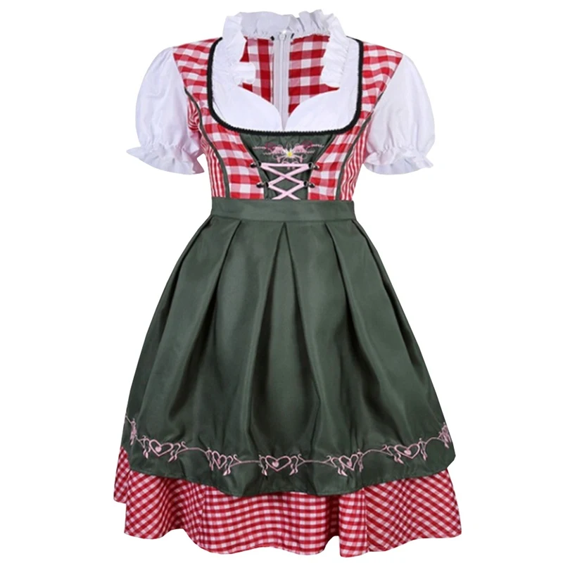 

2018 Hot Sale Woman Germany Tradition Costume Oktoberfest Beer Girl Bavarian Dirndl Dress With Apron S-XL