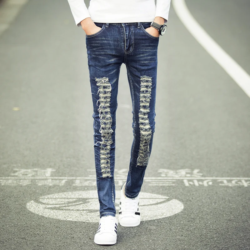 Destroyed Ripped Jeans Hombres Calidad Mens Skinny Jeans Hombres Delgados  Pantalones de La Calle de La Moda Ropa de Los Muchachos de Los Hombres de  Mezclilla Pantalones Masculinos pantalones|jean lace|jeans legginsjeans  trousers