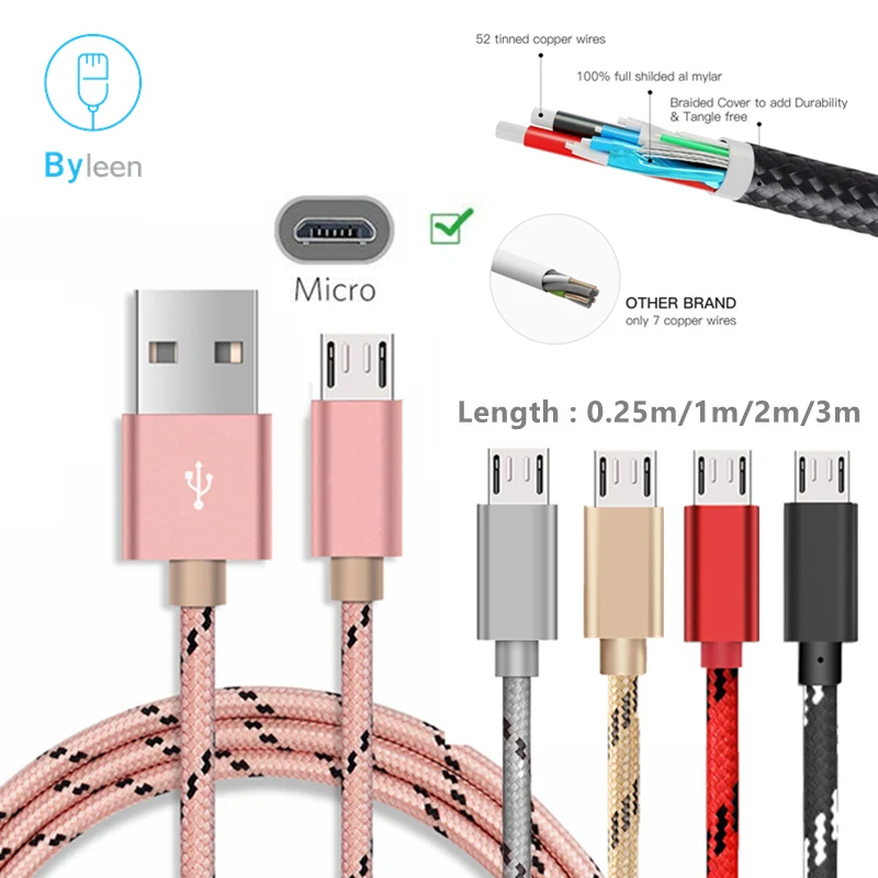 Кабель Micro USB для быстрой зарядки Huawei P10 Honor Play 9Y Archos 101 Magnus 101d Neon Xenon Lite 101b медь 101C |
