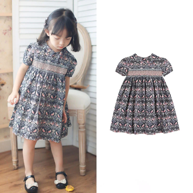 

Brand Girl wear Ride the pastoral style retro pattern dress