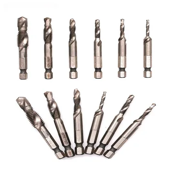 

6pc High Speed Steel Multifunction Composite Titanium Screw Machine With Tap Hole Chamfering Tapping One Screw Auto Repair Tool