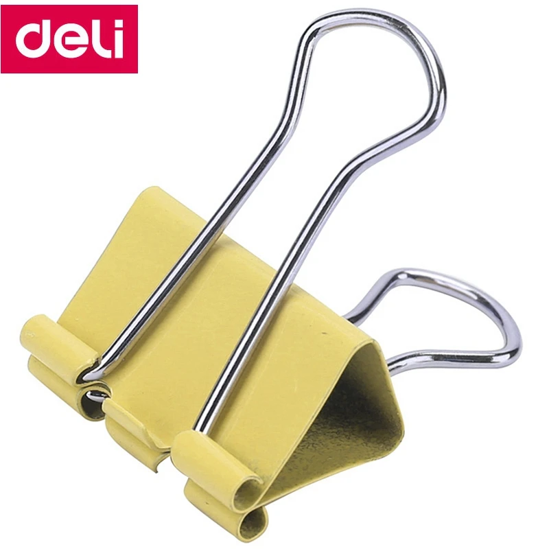 24PCS/BOX Deli 8553 binder clips 1-1/4" (32mm) color clips paper documents