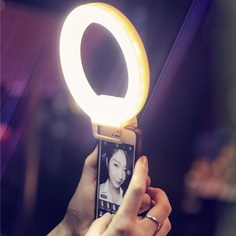 ISF Charm Eyes font b Smartphone b font LED Ring Selfie Light Night Darkness Selfie Enhancing