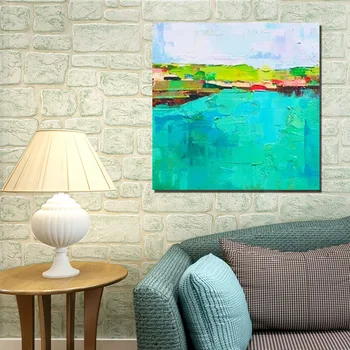 

Hot sale Handmade Acrylic abstract blue sea picture Modern Art Wall Picture Home Decoration Handpainted Oil Painting on Canvas