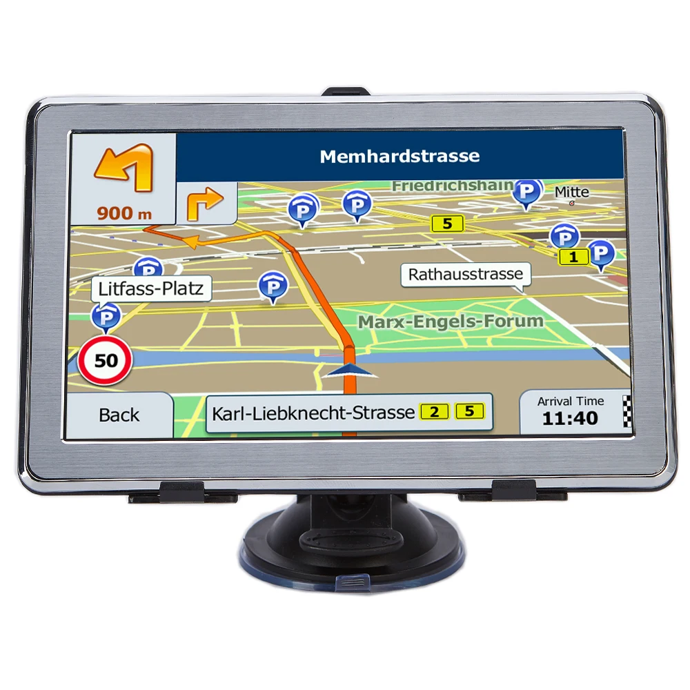 Gps навигатор 7 дюймов ЖК-экран автомобильная навигация fm-передатчик Голосовая сигнализация для вождения автомобиля gps-навигация аксессуары бесплатно