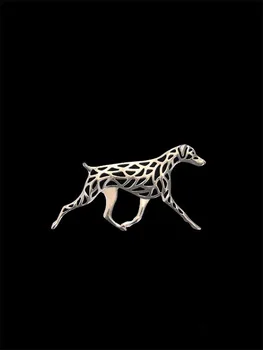 

New Men's Trendy Doberman (natural ears) Movement Brooch - zinc Gold Color Silver Color Broocn Fashion Jewelry Hot Sale