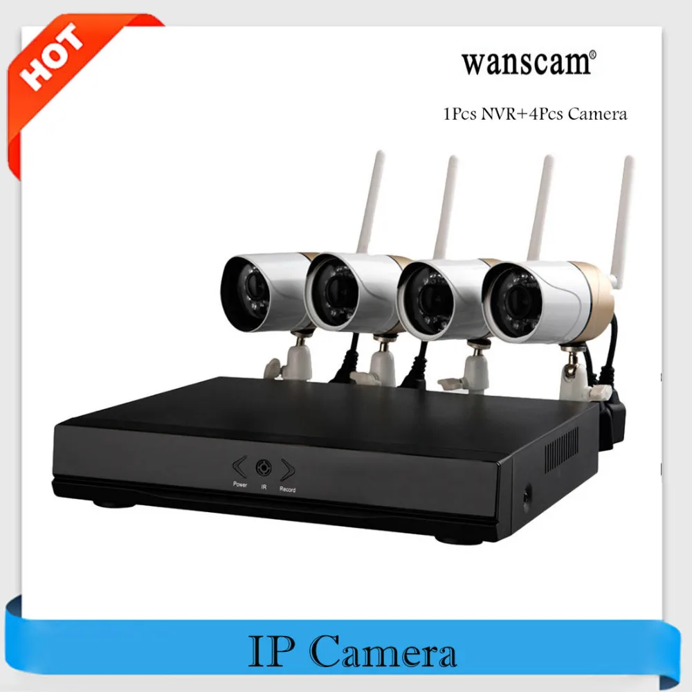  Wanscam HW0047 CCTV System 4CH 720P HD Security Camera wifi P2P Onvif NVR Surveillance Home CCTV Kit Night Vision 4PCS IP Camera 