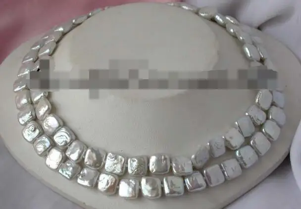 

song voge gem nanJ1353 2strands white square freshwater pearl necklace