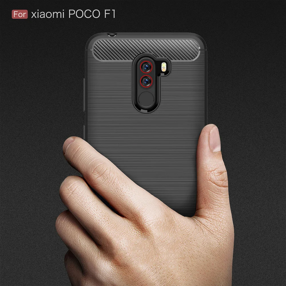 For Pocophone F1 Case Carbon Fiber Luxury TPU Silicone Cover Xiaomi Mi Max 2 3 Mix 2S Capa Xaomi Redmi 6 Pro 6A |