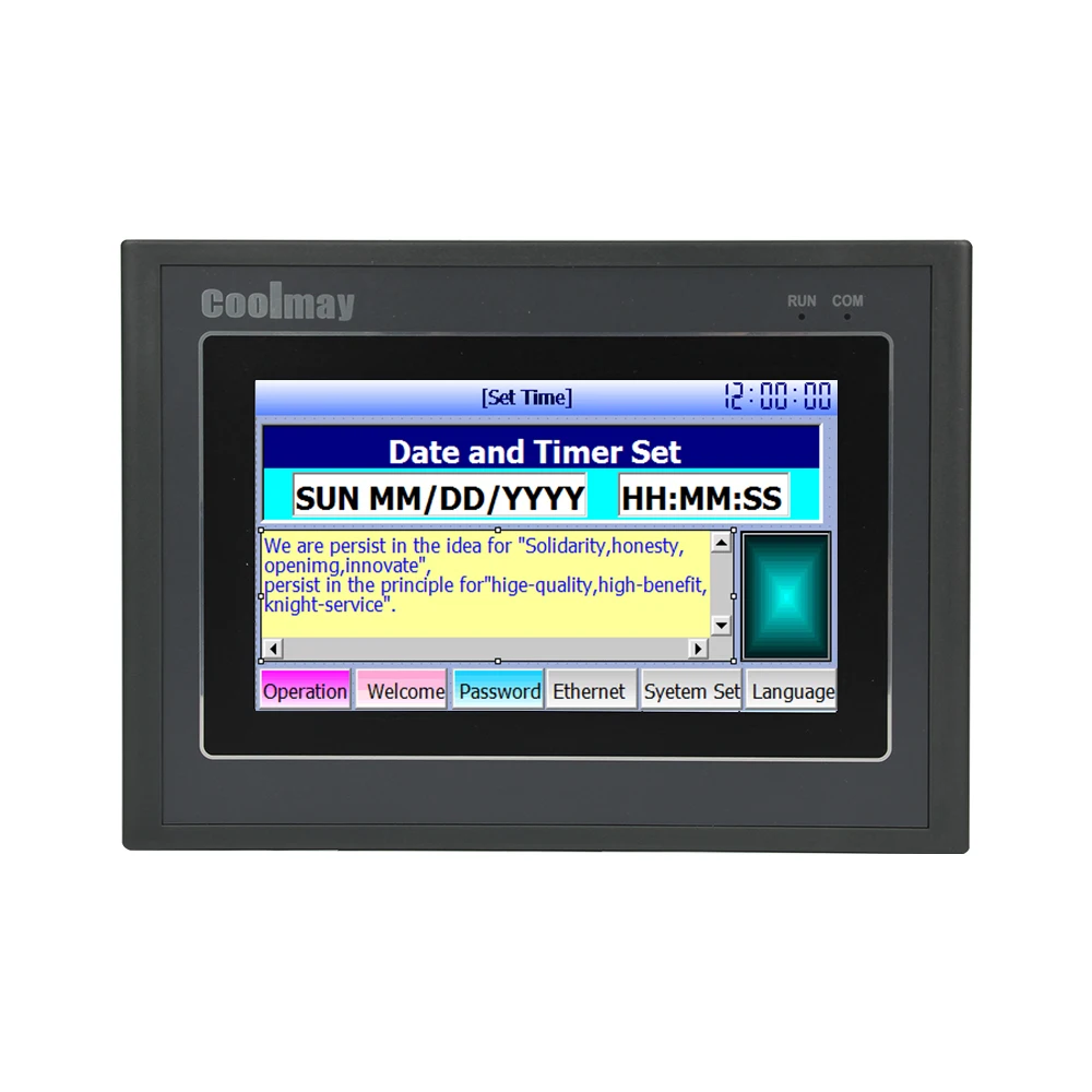 

Coolmay MT9070KH-CAN RS232 RS485 CAN2.0B com port integrated HMI touch screen without operation system