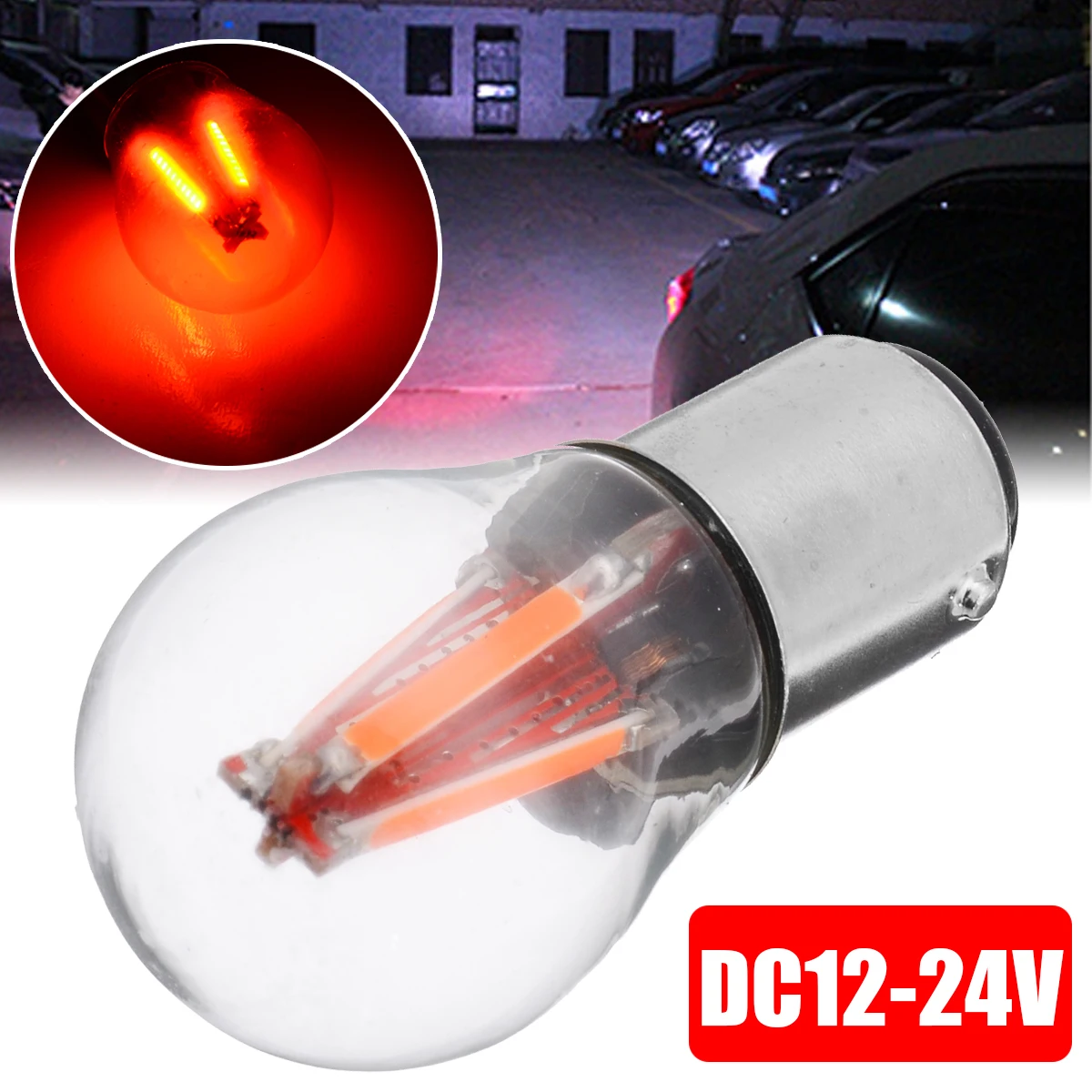 

2pcs/set 4LED 1157 BAY15D 3W 12V/24V Red Car Reverse Backup Tail Stop Brake Light Bulb Backup Reversing Lamp
