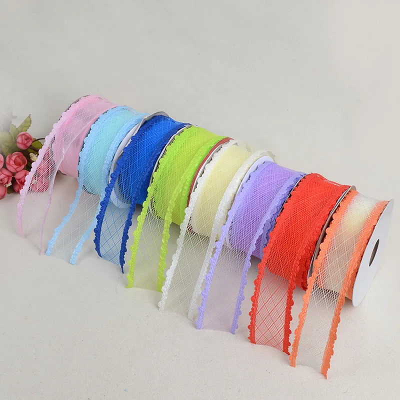 Mesh Twill Ribbon Polyester Solid Color 38mm High Quality DIY Lace