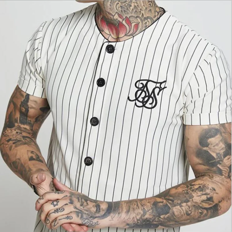 Fashion Summer 2018-2019 Men Streetwear Hip Hop T-shirts Sik Silk Embroidered Baseball Jersey Striped Shirt Men Brand Clothing Fashion Summer 2018-2019 Men Streetwear Hip Hop T-shirts Sik Silk Embroidered Baseball Jersey Striped Shirt Men Brand Clothing