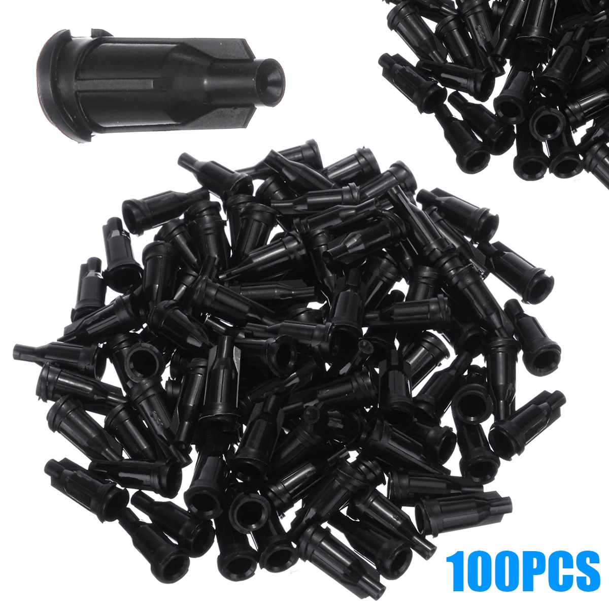 100pcs Industrial Syringe Tips Caps Assortment Injector Glue Dispensing Needle Sealing Plug Syringe Cap