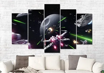 

Canvas Painting Star Wars Xwing Movie Poster Pictures Modern Wall Art Poster Art For living room Home Decor Paintings Split