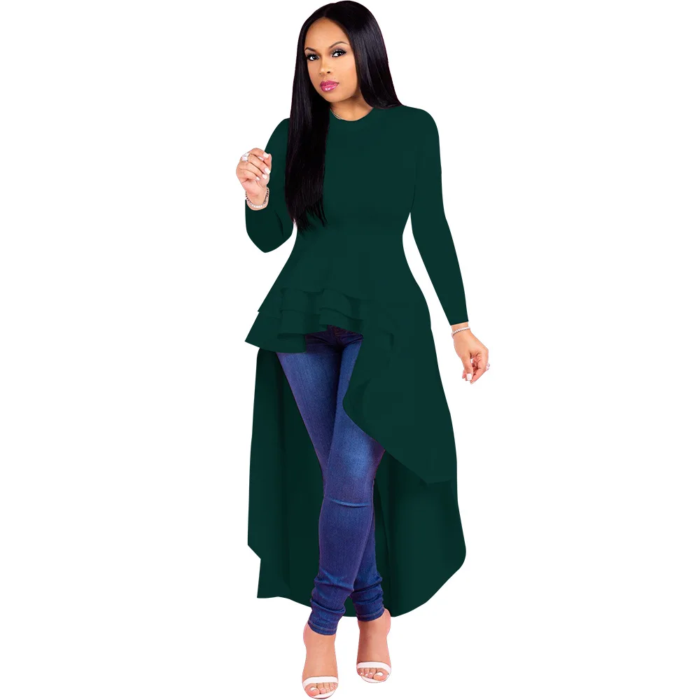 Women Dresses Long  Dress With Falbala European Style Autumn Sweater Elegant Dress 2018 New Fall Pullover For Female 3XLCH797 (8)