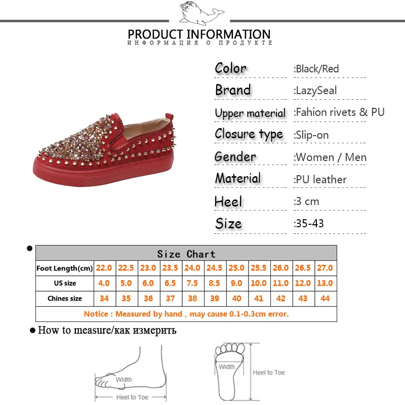 LazySeal Bling Women Flats Shoes Lovers Rivets PU Leather Loafers Woman Flat Heel Shoes Women Round Toe Mules For