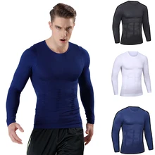 Для мужчин тело штаны для фитнеса Топы с длинным рукавом эластичные Красота тонкий Абдо Для мужчин плотно облегающий корсет рубашки Shaper Нижнее белье для похудения