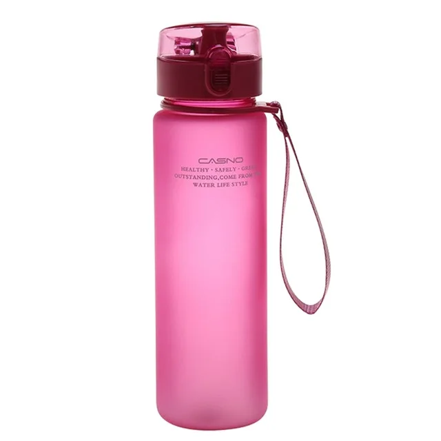 560 мл gourde en plastique Спортивная бутылка для воды, бутылка гаррафа для спортзала, пластиковая бутылка с tapa y pajita bpa бесплатно gourde isotherme - Цвет: pink