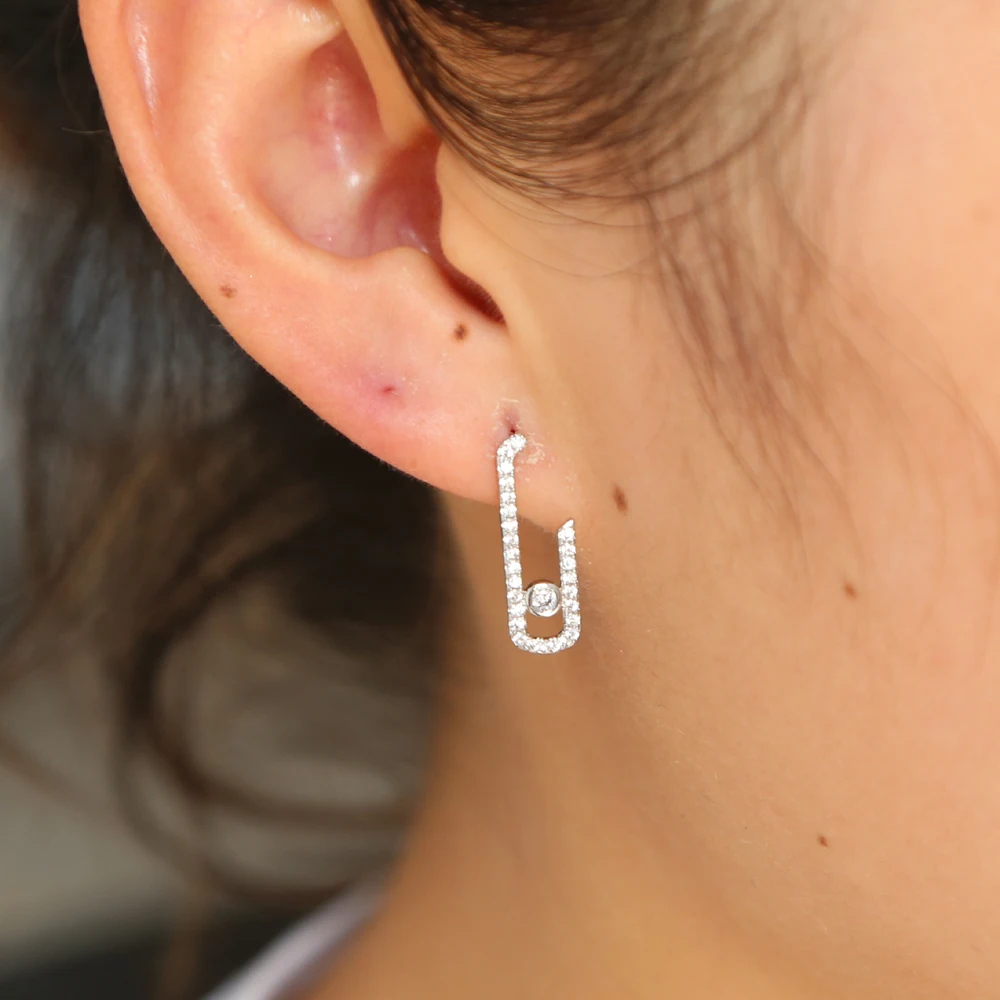 

drop shipping France Jewelry 925 Sterling Silver delicate cubic zircon cute Earrings For girls elegant mini kids s925 simple ear