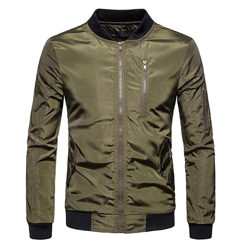 ZYFG куртка пальто Мужская мода весна мужская одежда на молнии Спортивная одежда с длинным рукавом пальто верхняя одежда пальто осенняя мужская куртка - Цвет: army green