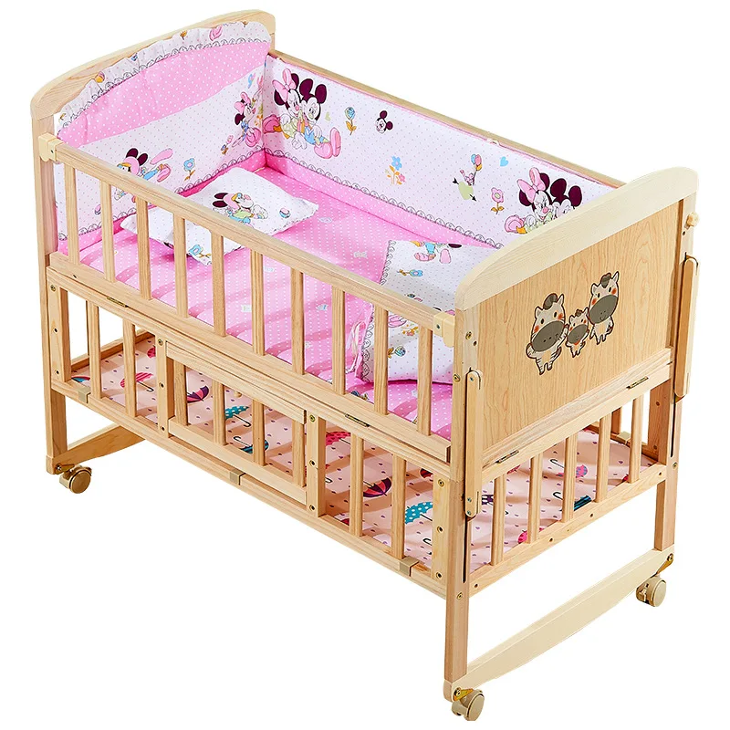 

Baby Wooden Crib Legno Del Bambino Multi-funzione Portatile Culla Letto Newborn Infant Game Bedble Compter aBaboy