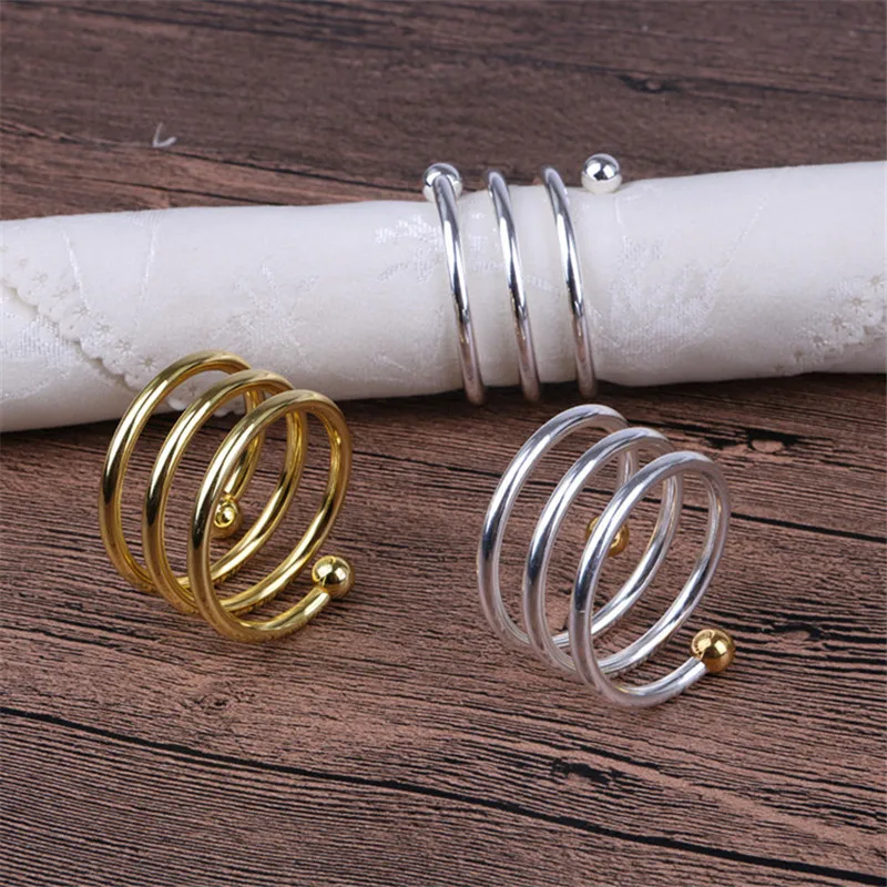 Золотые кольца для салфеток из нержавеющей стали, украшения стола, кольца для салфеток, рождественские кольца для салфеток, держатель для салфеток, вечерние аксессуары для стола