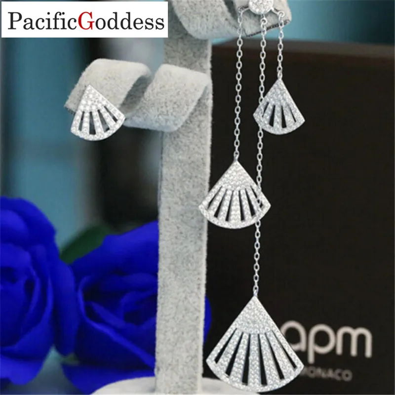 

Pacificgoddess Luxury elegant big earrings geometric earrings bijoux nice earrings fan-shaped earrings