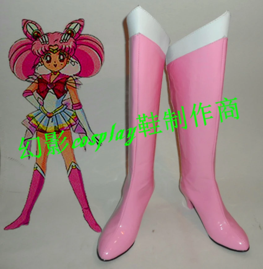 Sailor Moon Chibiusa حذاء طويل تأثيري ، هالوين ، وردي ، H016|boots  boots|boots longboots pink - AliExpress