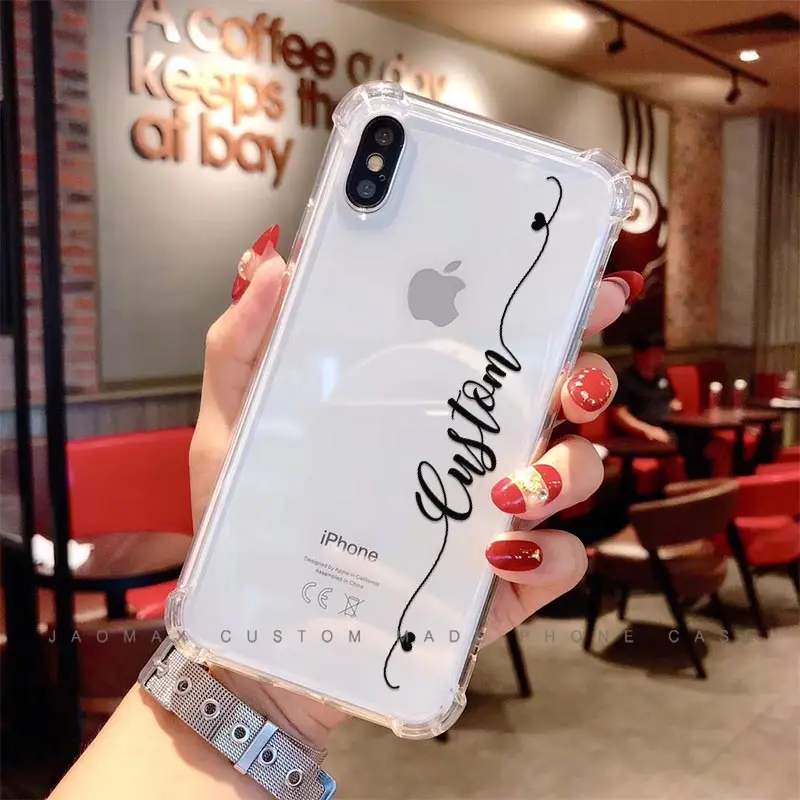 

Jaomax Shockproof Designer Personalized Name Phone Case For iPhone 8 7 Plus Xs Max 6 SPlus X Xr 5 5s SE Transparent Cover Fundas