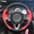 Luminoso trigo Rojo Negro Cubierta Del Volante Del Coche de Cuero para Mazda 3 Axela 2013-2016 Mazda 6 Atenza 2014-2017 Mazda 2 2015-2017