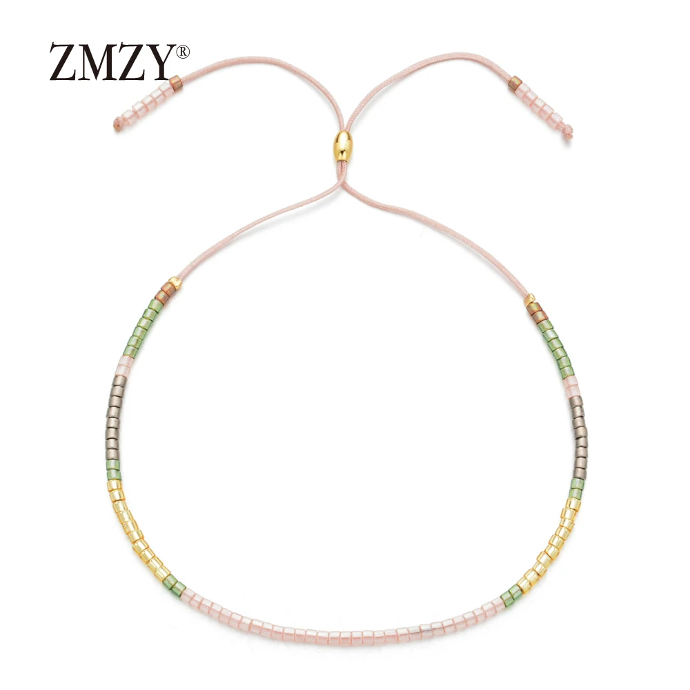 ZMZY Boho Multicolor Miyuki Bracelets for Women Cute Mini Delica Beads Bracelet Jewelry Adjustable Rope Chain Bracelet Femme